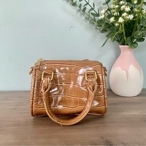 Super Cute Tan Snakeskin Small Purse w/ Long Strap; NEVER USED